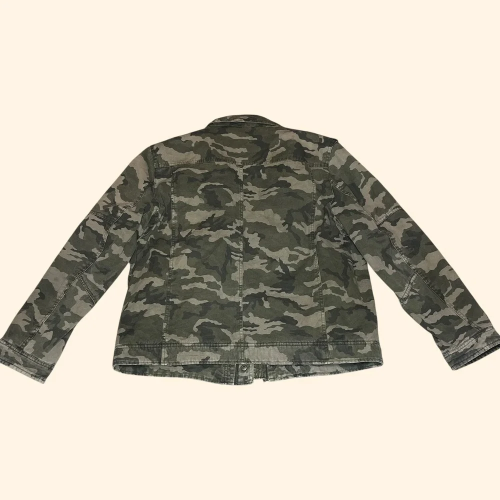 Levis Mens Camo Sherpa Lined Trucker Jacket BROKEN ZIPPER Workwear Military (L) - Picture 2 of 15